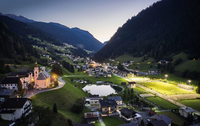 Vogelperspektive Auf Den Ortskern Tvb Paznaun Ischgl See