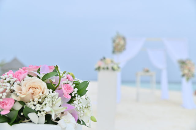 Nova Maldives Gesteck Hochzeit