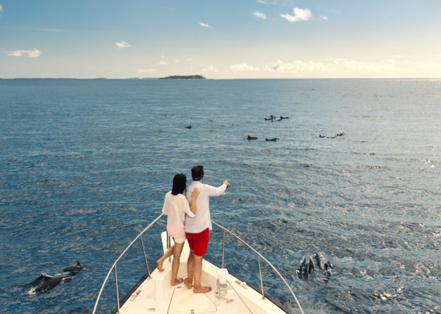 Nova Maldives Paar Auf Dem Boot