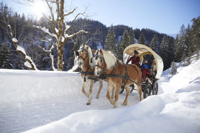 Pferdekutschenfahrt Im Schnee C Vorhofer Christian Familienparadies Sporthotel Achensee